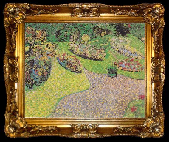 framed  Vincent Van Gogh Garden in Auvers, ta009-2